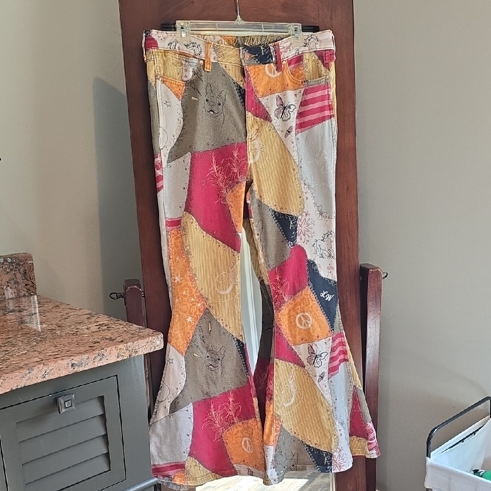 Wrangler X Lainey Wilson Story Teller Patchwork Flare Pants